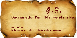 Gaunersdorfer Hófehérke névjegykártya